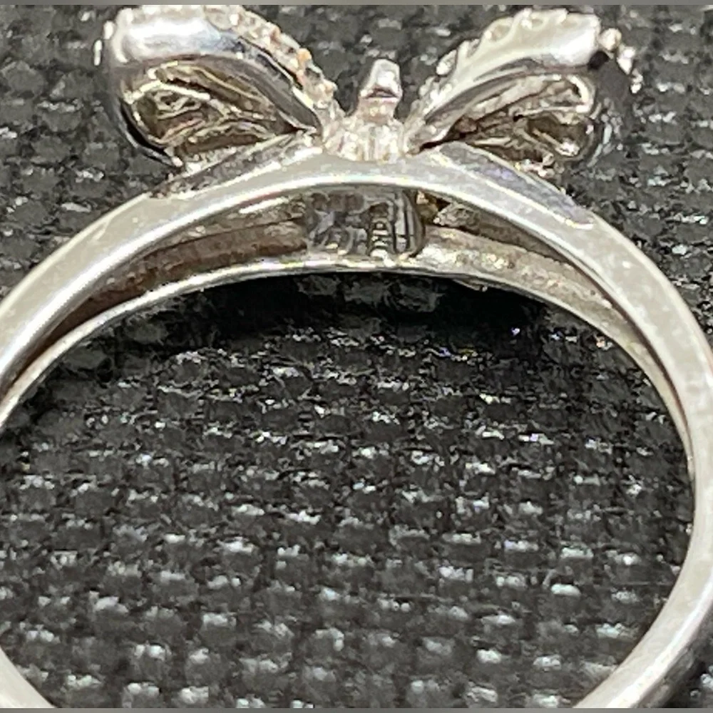 New! 925❣️Real .24 ct Diamonds ❣️ Ring Sz 9 Pave New Gift Box Bag